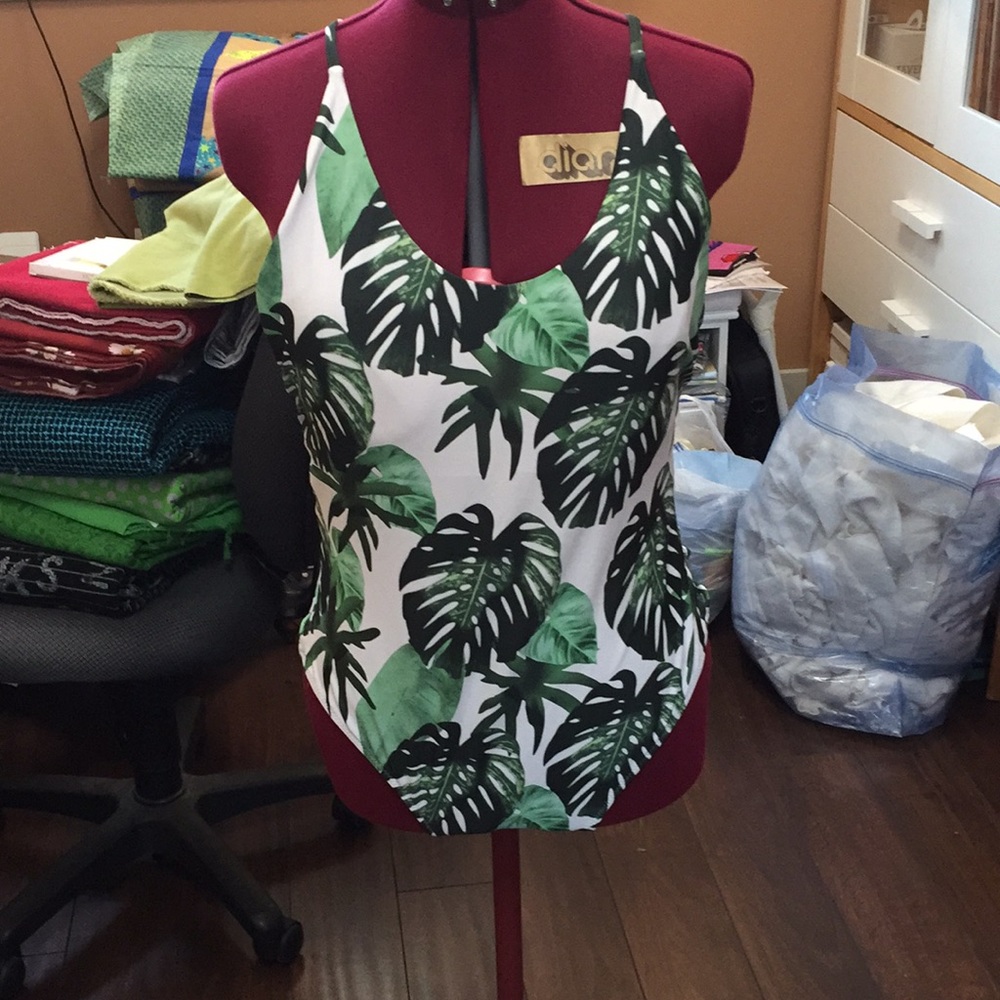 Leaf Patterned Swimsuit